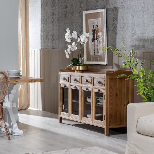 mueble tocador madera talla 80x40x125 cm