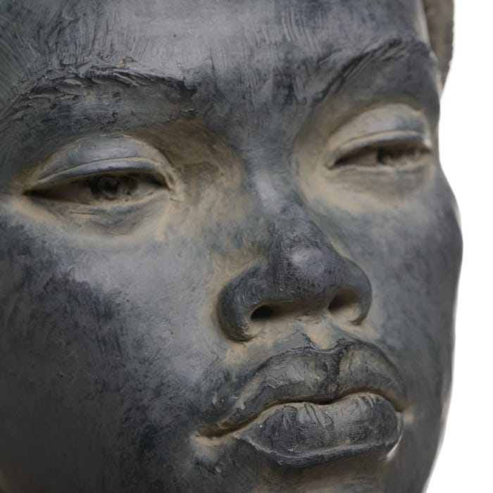 Busto Africana 2/M Gris Resina 31 X 28 X 52 Cm