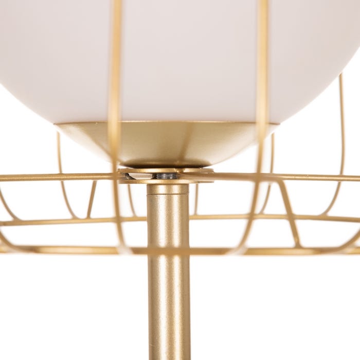 Lámpara Suelo Oro-Blanco Metal-Cristal 40 X 40 X 144 Cm