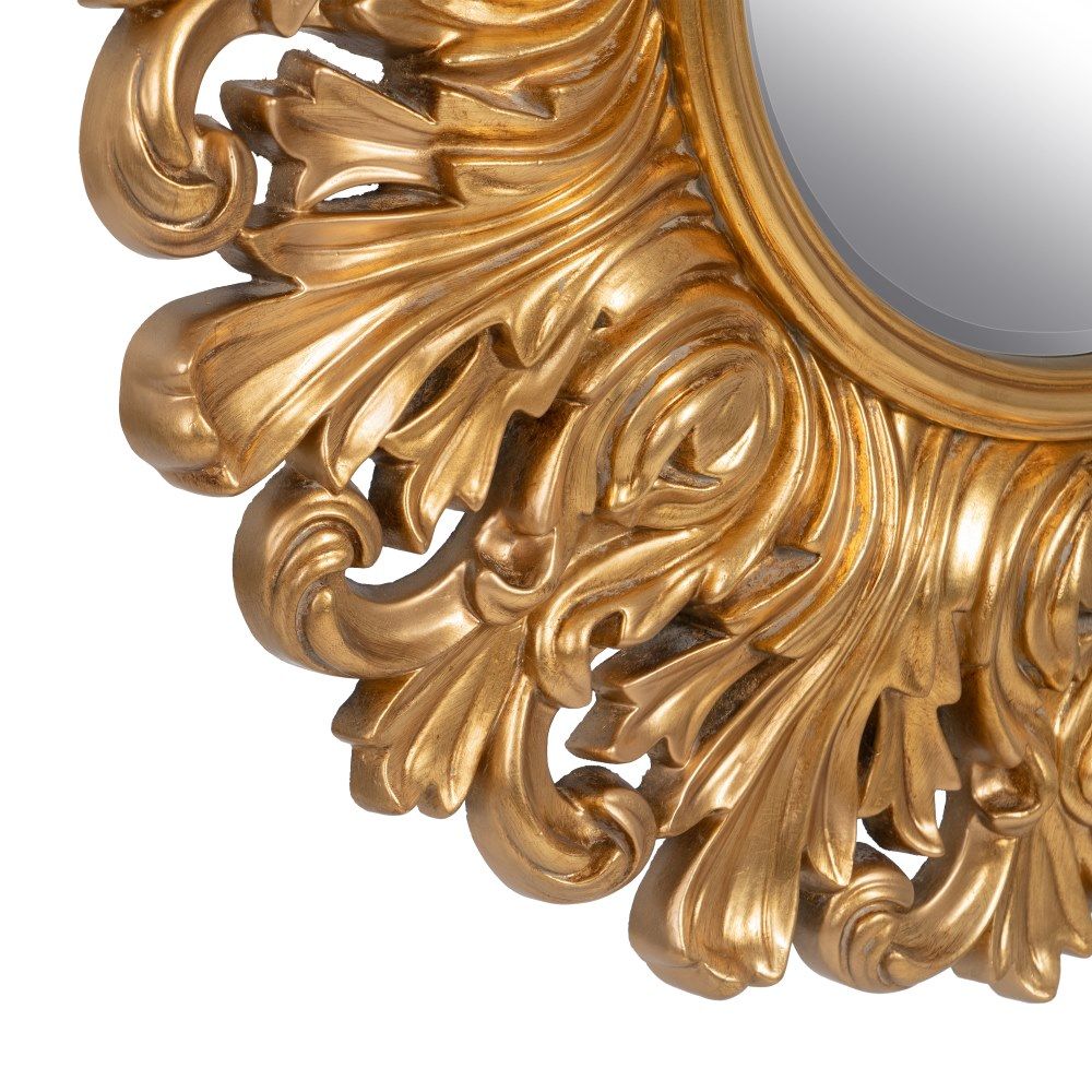 Espejo Dorado Cristal-Pu Decoración 108 X 3,50 X 108 Cm