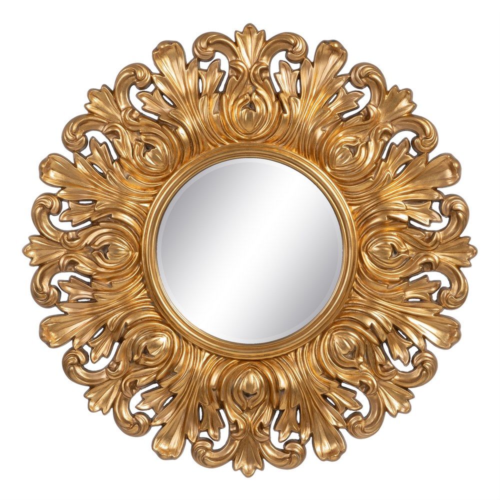 Espejo Dorado Cristal-Pu Decoración 108 X 3,50 X 108 Cm