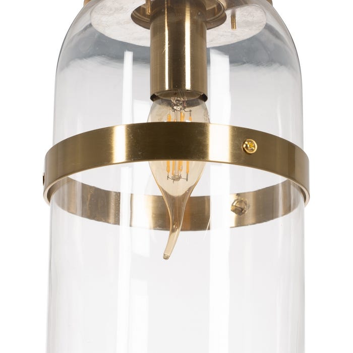 Lámpara Techo Oro Metal / Cristal 13 X 13 X 30 Cm