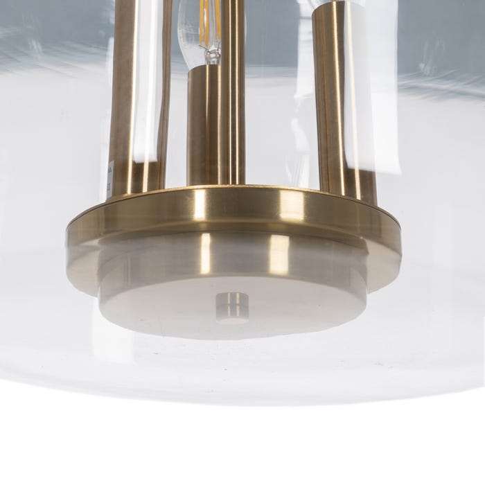 Lámpara Techo Oro Metal / Cristal 35 X 35 X 72 Cm