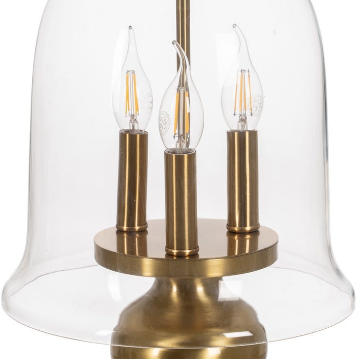 Lámpara Techo Oro Metal / Cristal 33 X 33 X 54 Cm