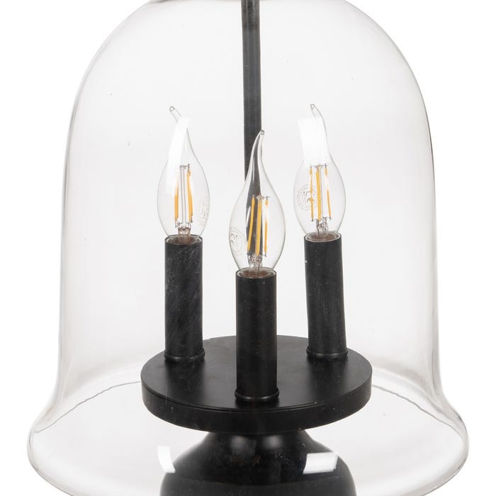 Lámpara Techo Negro Metal / Cristal 33 X 33 X 54 Cm