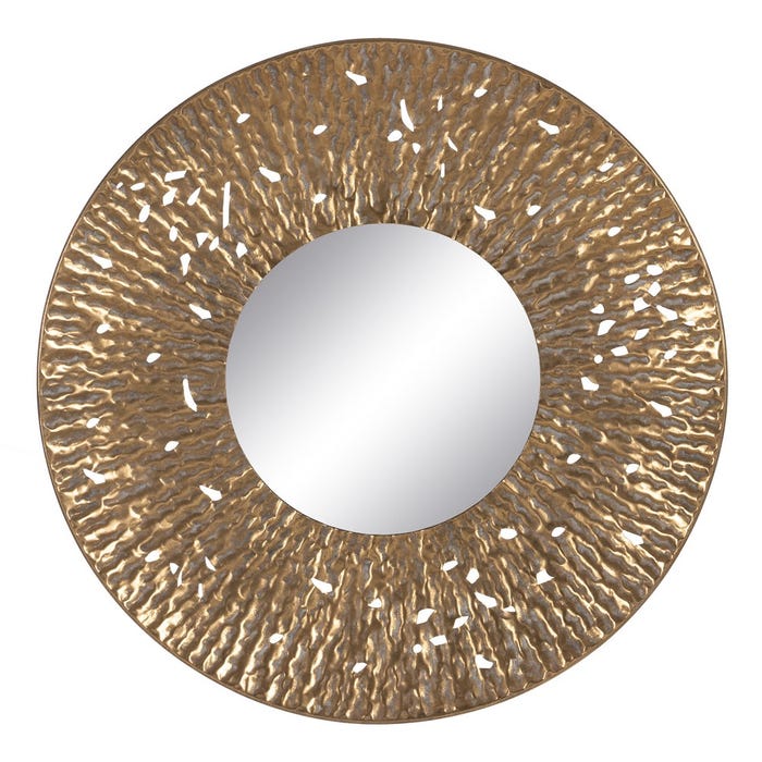 Espejo Oro Metal Decoración 76,50 X 7 X 76,50 Cm