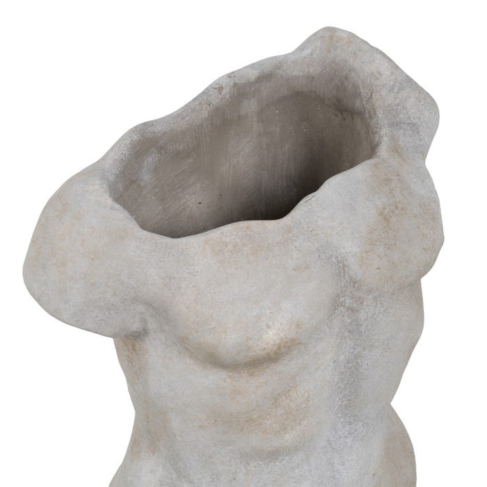 Macetero Busto Gris Cemento Decoración 20,50 X 13 X 29 Cm