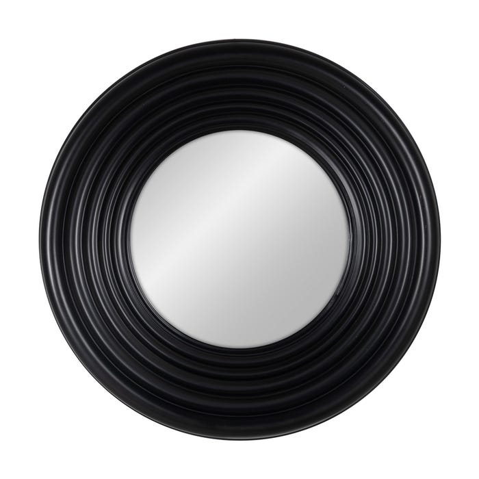 Espejo Marco Negro Madera De Pino 65 X 65 Cm