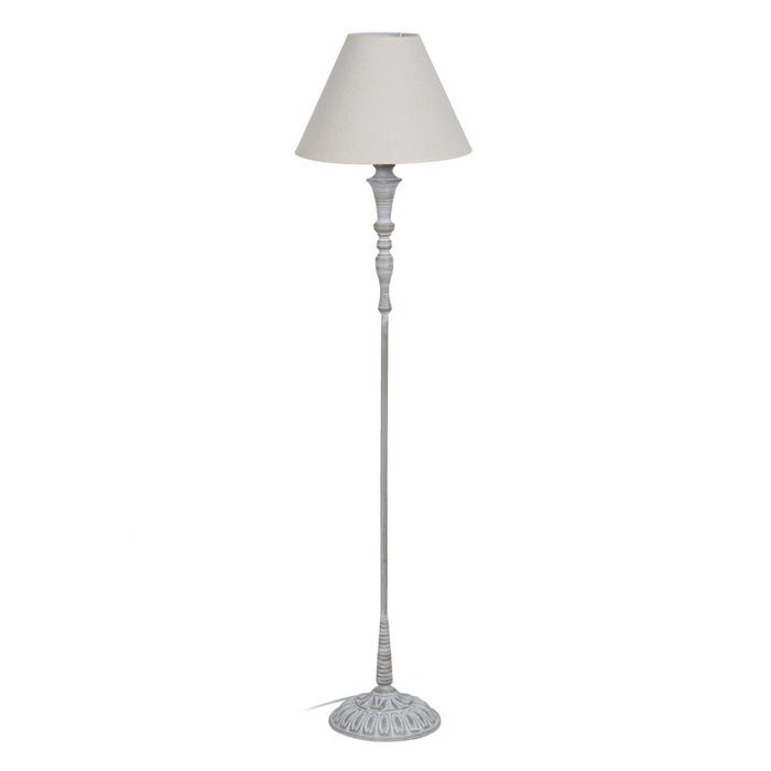 Lámpara Suelo Blanco Rozado Metal-Tejido 38 X 38 X 155 Cm