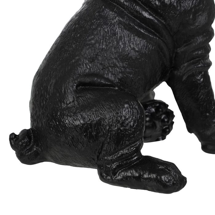 Figura Bull Dog Negro-Oro Poliresina 15,50 X 18,40 X 25,50 C