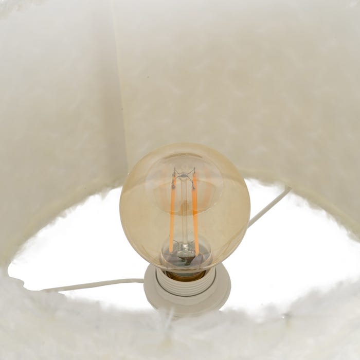 Lámpara Mesa Blanco-Oro Tejido-Metal 30 X 30 X 51 Cm