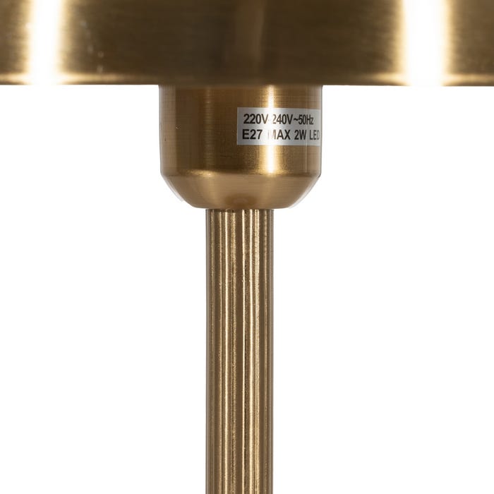 Lámpara Mesa Oro Metal Iluminación 25 X 25 X 42 Cm