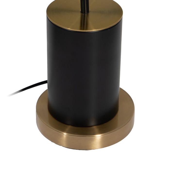 Lámpara Mesa Oro-Negro Metal Iluminación 25 X 25 X 74 Cm