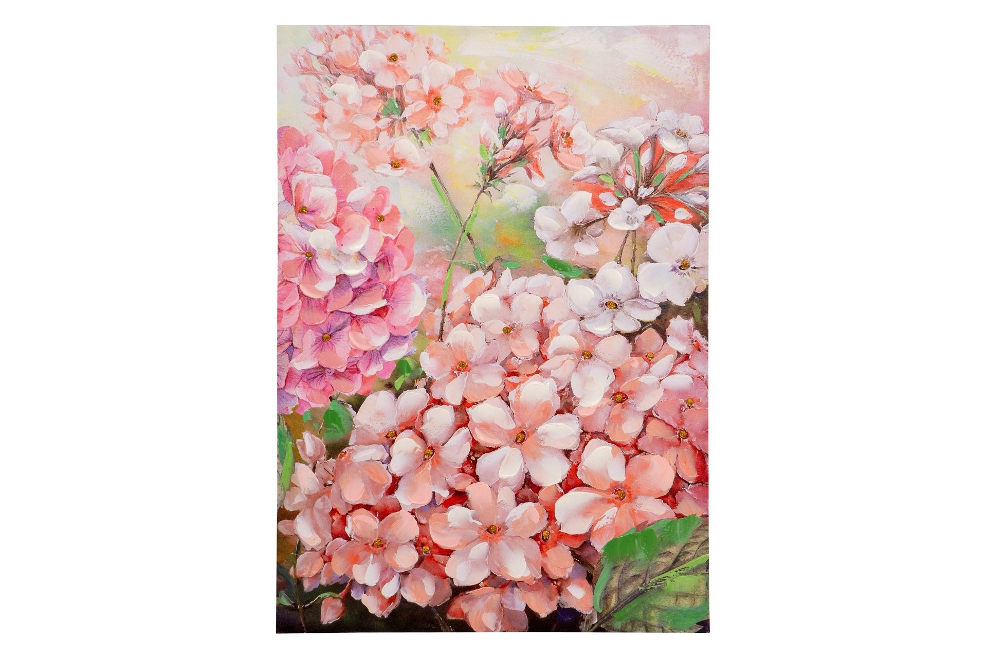 Set 2 lienzos flores 40% pintado mano 50x3x70 cm