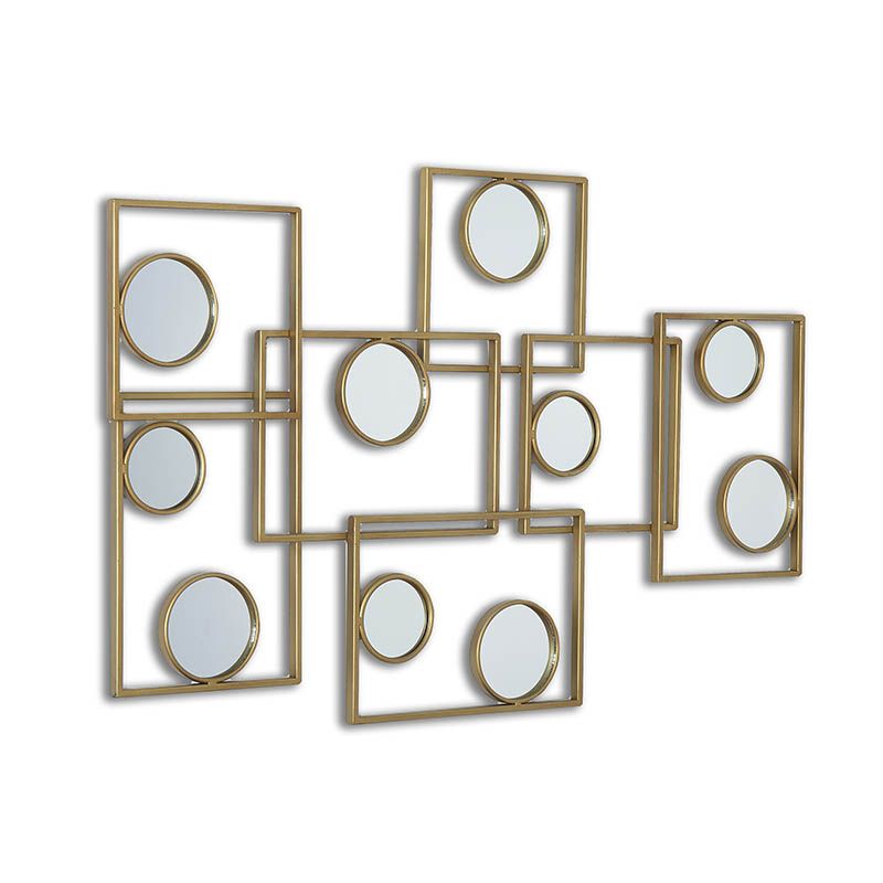 Espejo 84*54*4 7 marcos dorados metal cuadrados