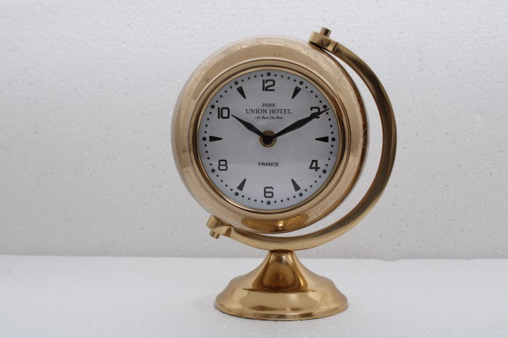 Reloj 24cm bola del mundo laton dorado brillo
