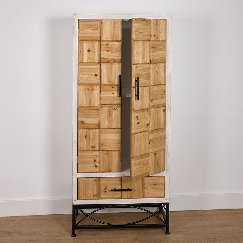 Mueble alto 70*160*38 2p + cajon cuadrados madera