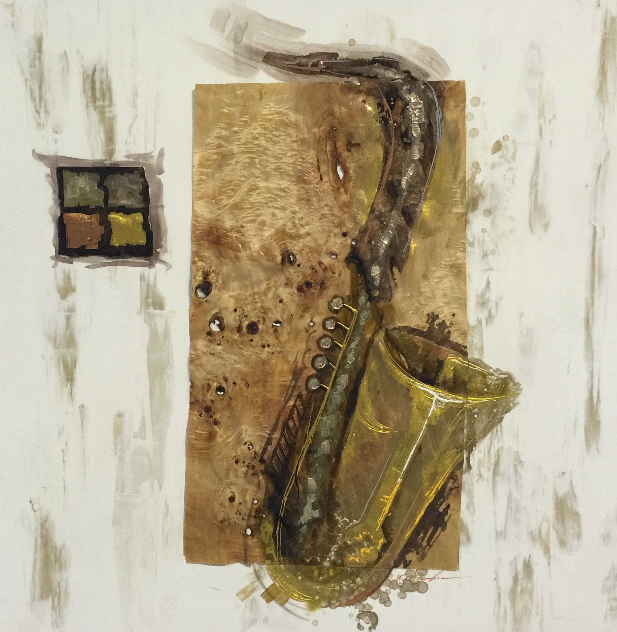 Cuadro pintura original Saxofón