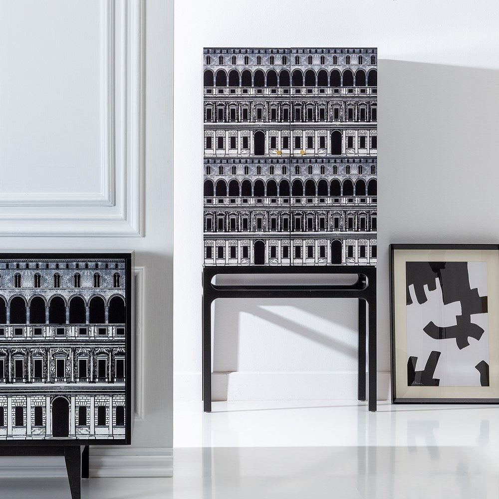 Armario "Cabinet" Negro-Blanco 76,50 X 40 X 160 Cm