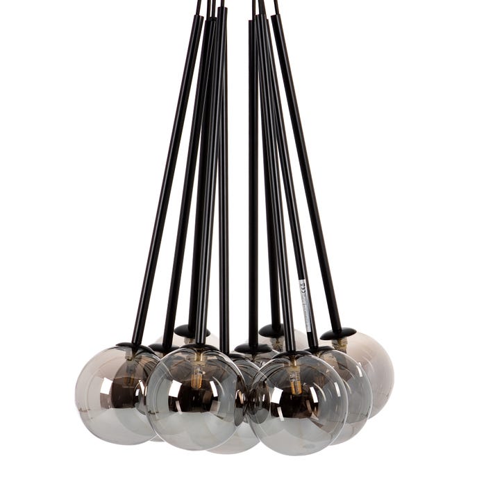 Lámpara Techo Negro Metal / Cristal 91 X 60 X 155 Cm