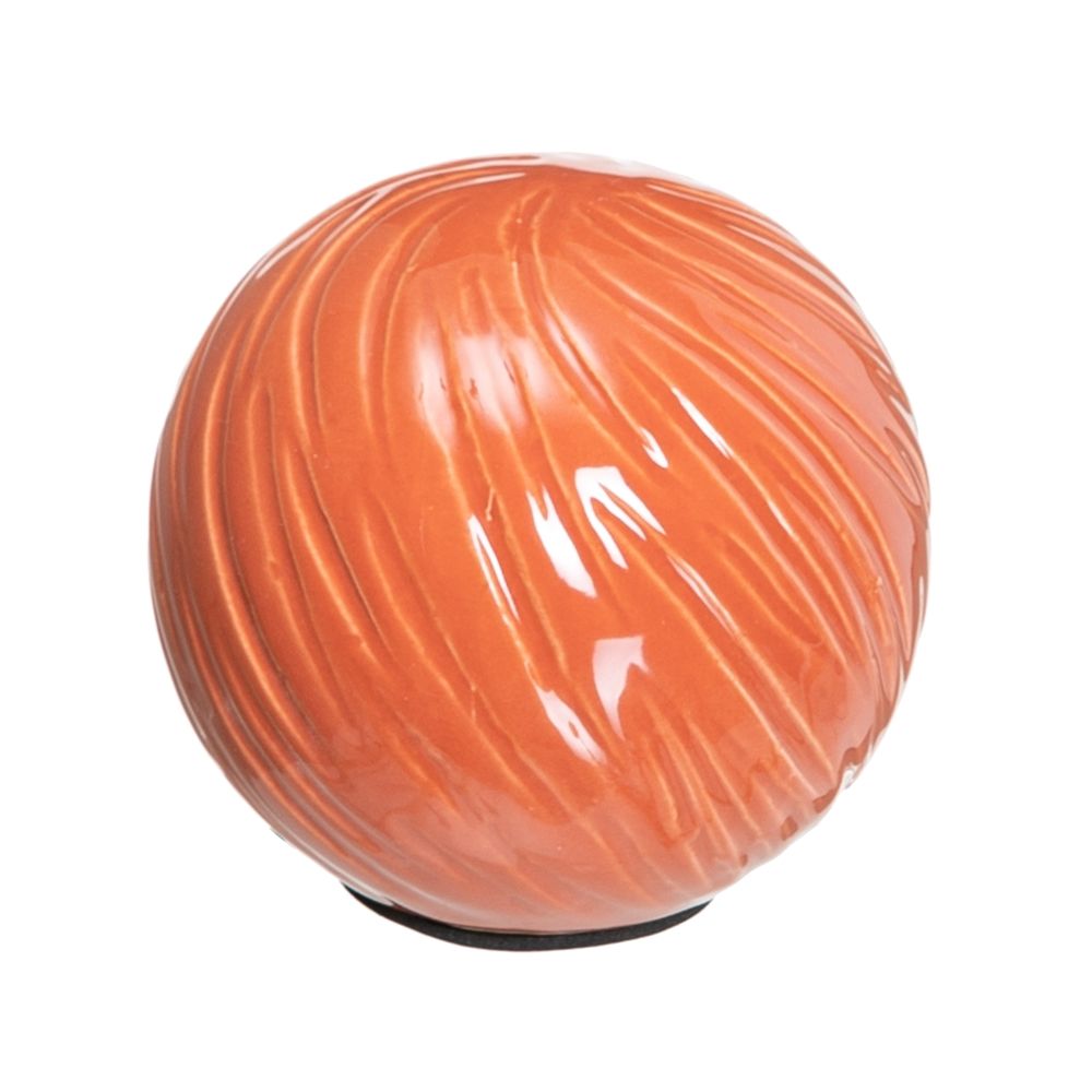 S/6 Bolas Decorativa Naranja Cerámica 10 X 10 X 10 Cm