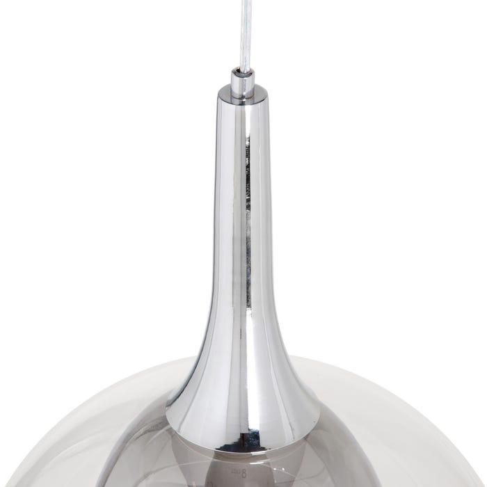 Lámpara Techo Gris Metal-Cristal 30 X 30 X 50 Cm