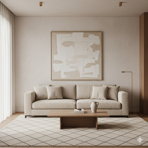 El Arte de la Proporción: Cómo Colgar Cuadros Sobre el Sofá y Transformar su Salón.