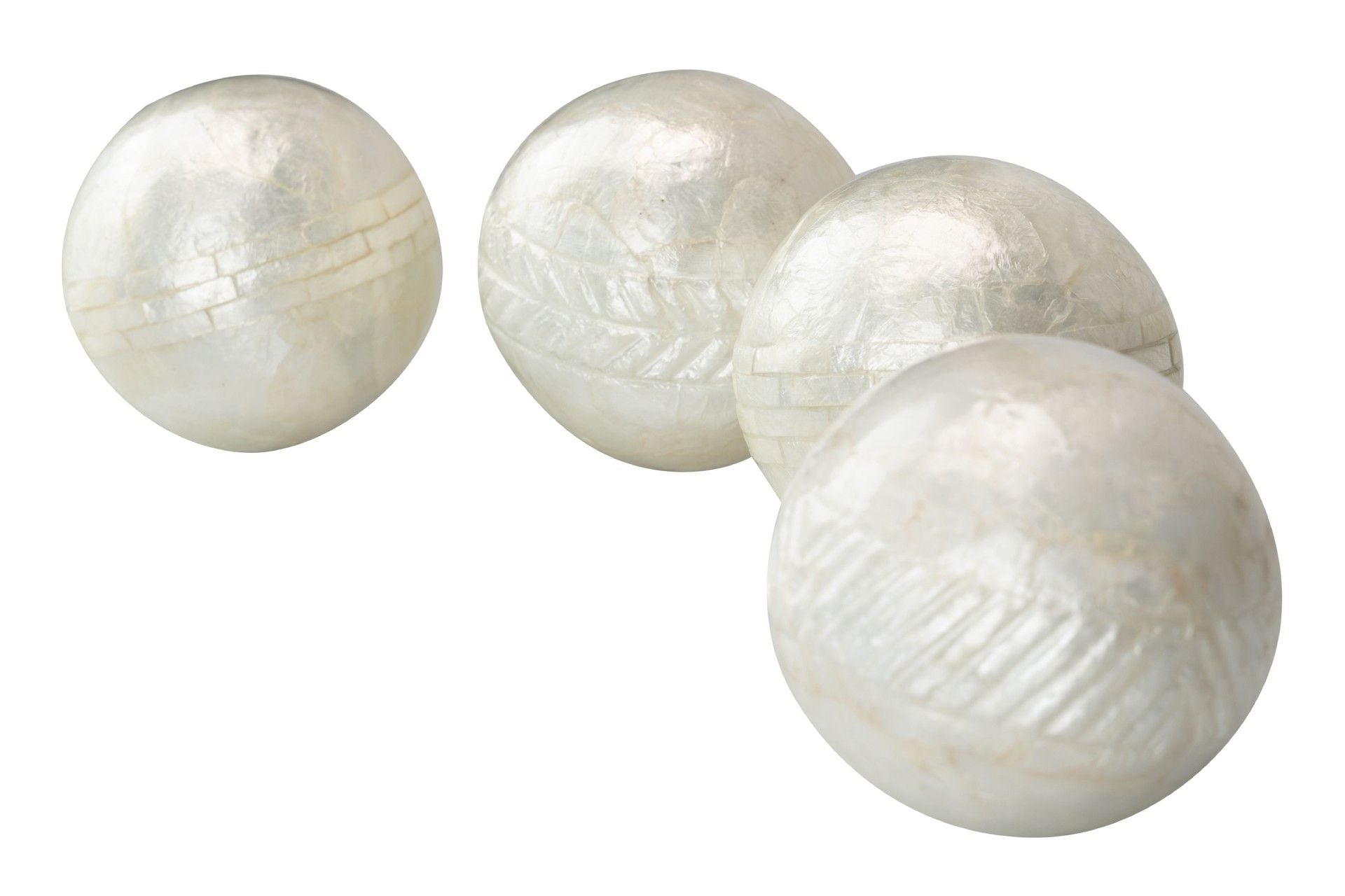 CONJUNTO DE 4 BOLAS CAPIZ EM CORES VARIADAS 10x10x10 CM - Mín. 2 unidades