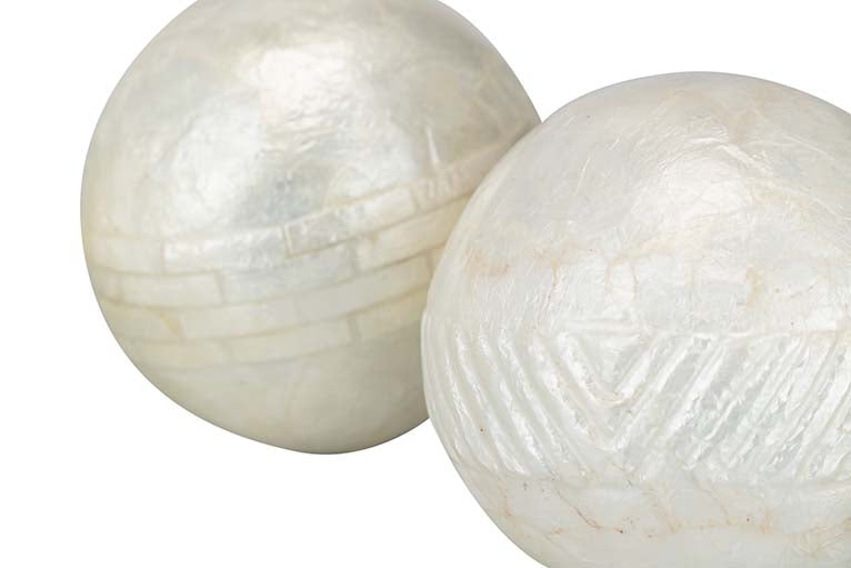 SET OF 4 CAPIZ BALLS IN ASSORTED COLORS 10x10x10 CM - Min. 2 units