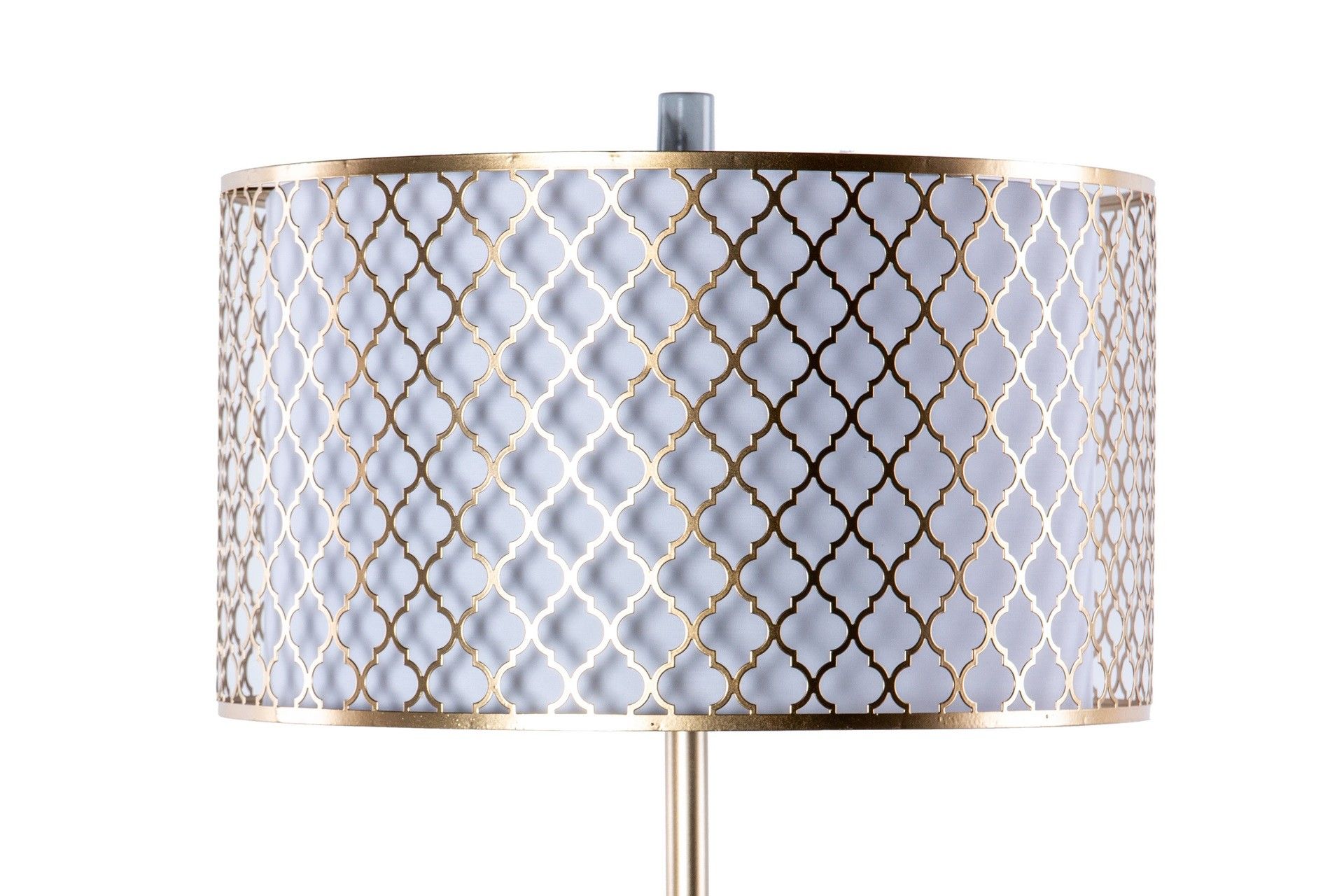 LAMPARA DE PIE METAL DORADA-BLANCA 40x40x165 CM