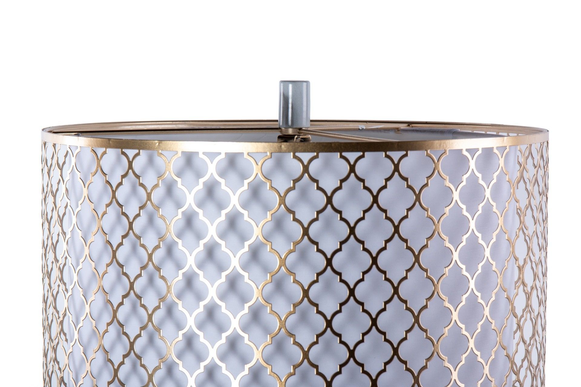 LAMPARA DE PIE METAL DORADA-BLANCA 40x40x165 CM