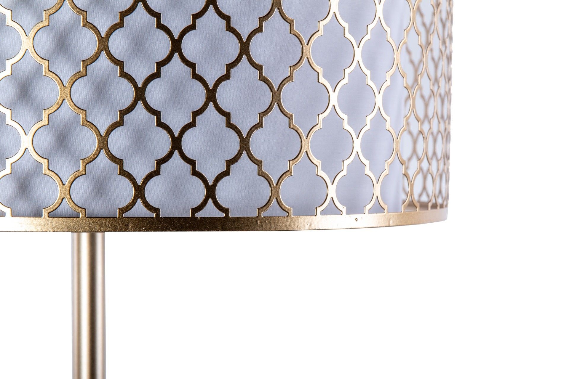 LAMPARA DE PIE METAL DORADA-BLANCA 40x40x165 CM