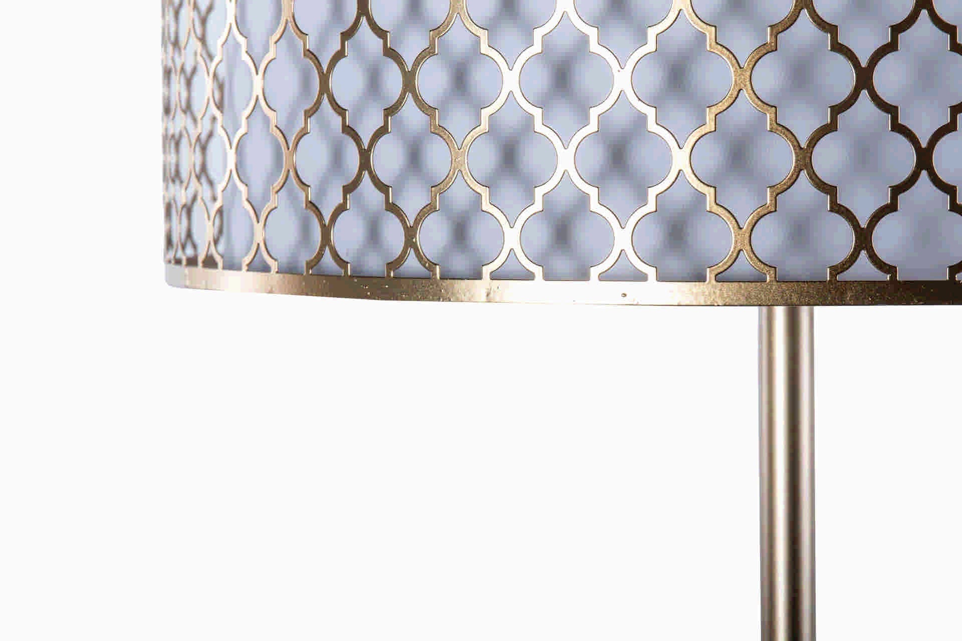 LUMINÁRIA DE PÉ DE METAL DOURADO E BRANCO 40x40x165 CM
