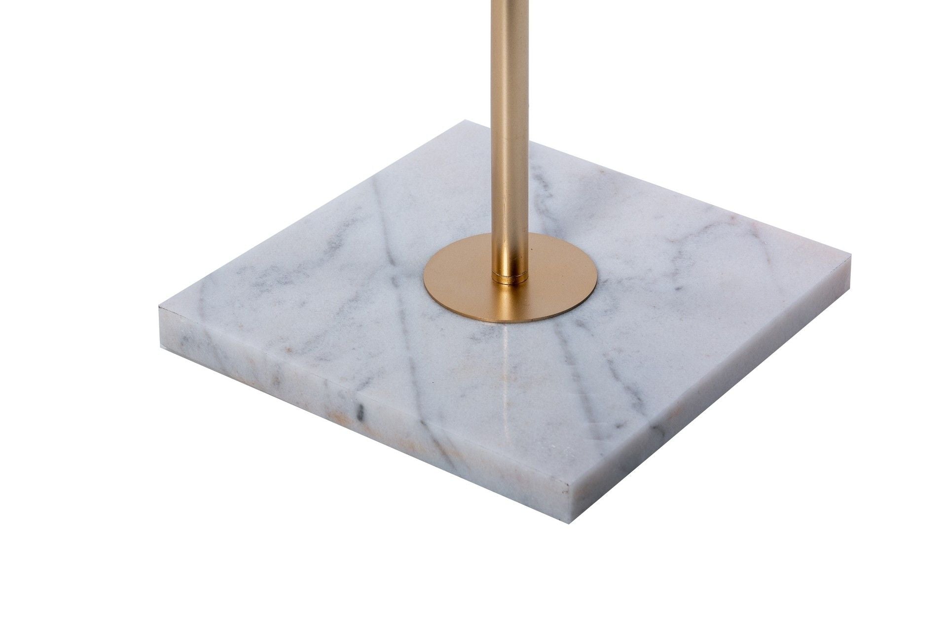 LAMPARA DE PIE METAL DORADA-BLANCA 40x40x165 CM