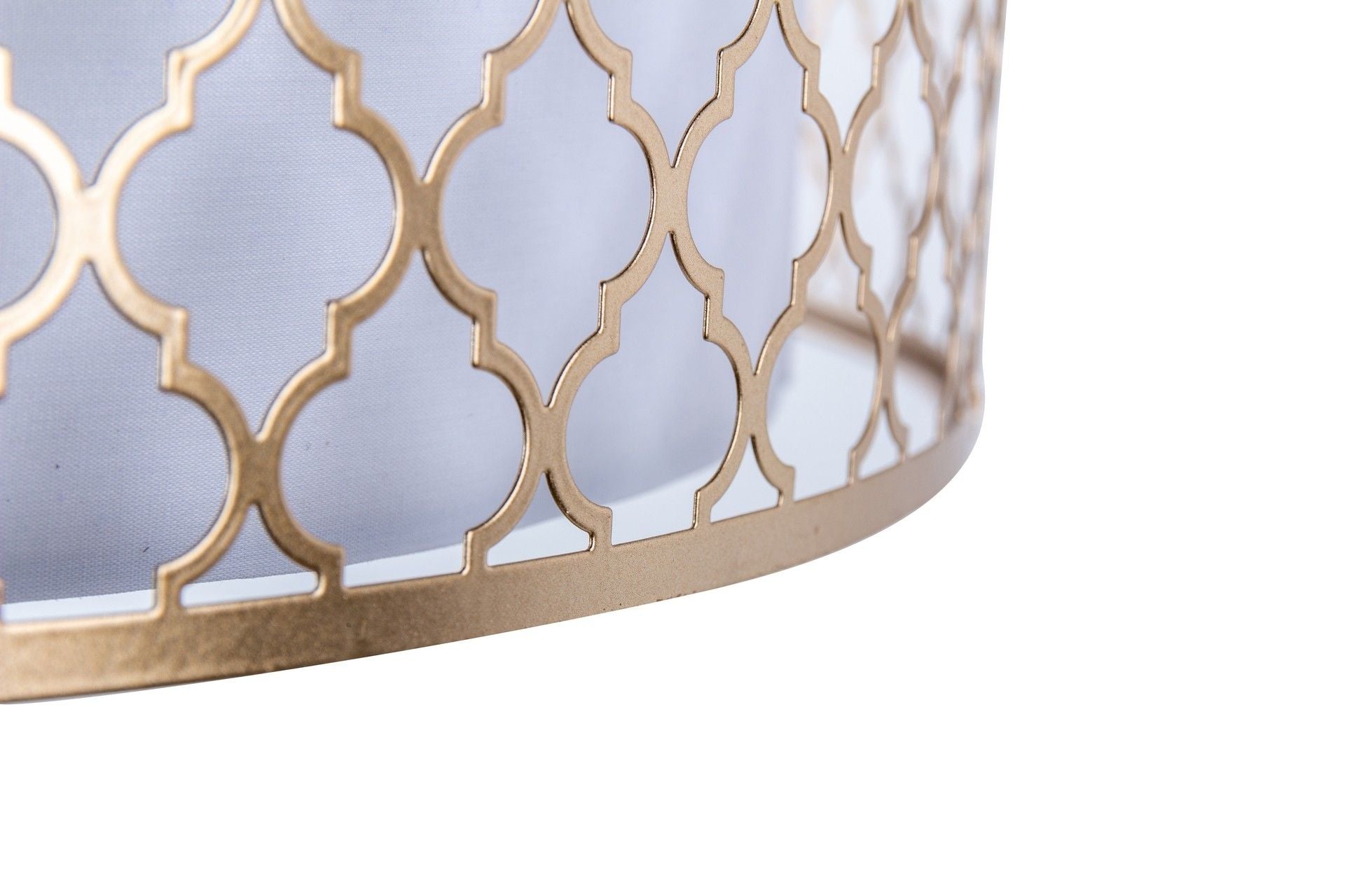 LAMPARA DE PIE METAL DORADA-BLANCA 40x40x165 CM