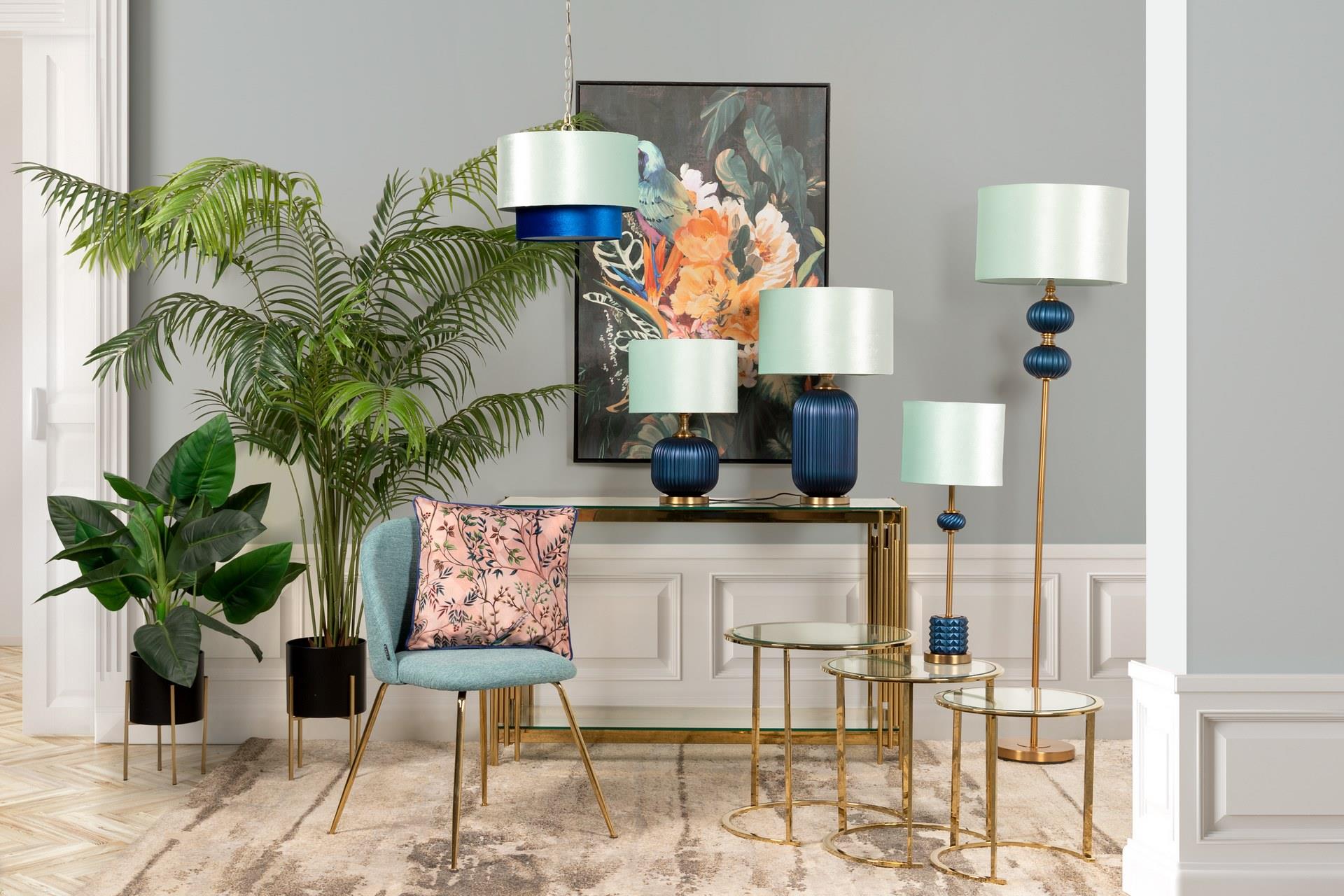 LAMPARA DE TECHO METAL-POLIESTER 45x45x149 CM