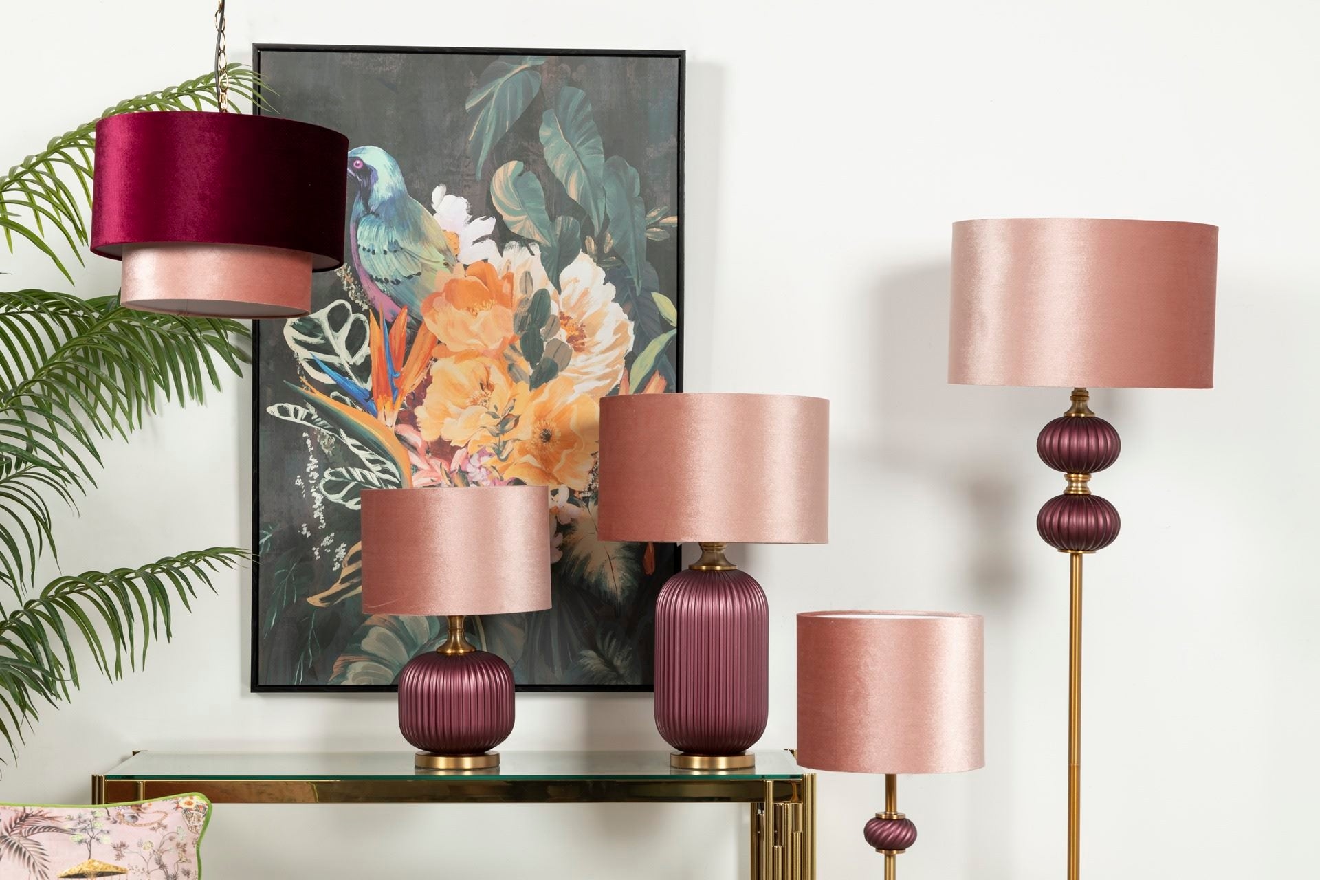 LAMPARA DE TECHO METAL-POLIESTER 45x45x149 CM