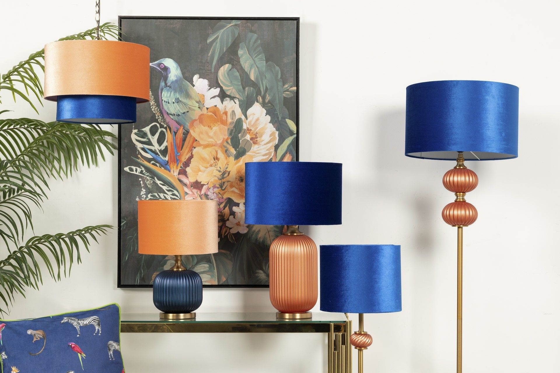 LAMPARA DE TECHO METAL-POLIESTER 45x45x149 CM