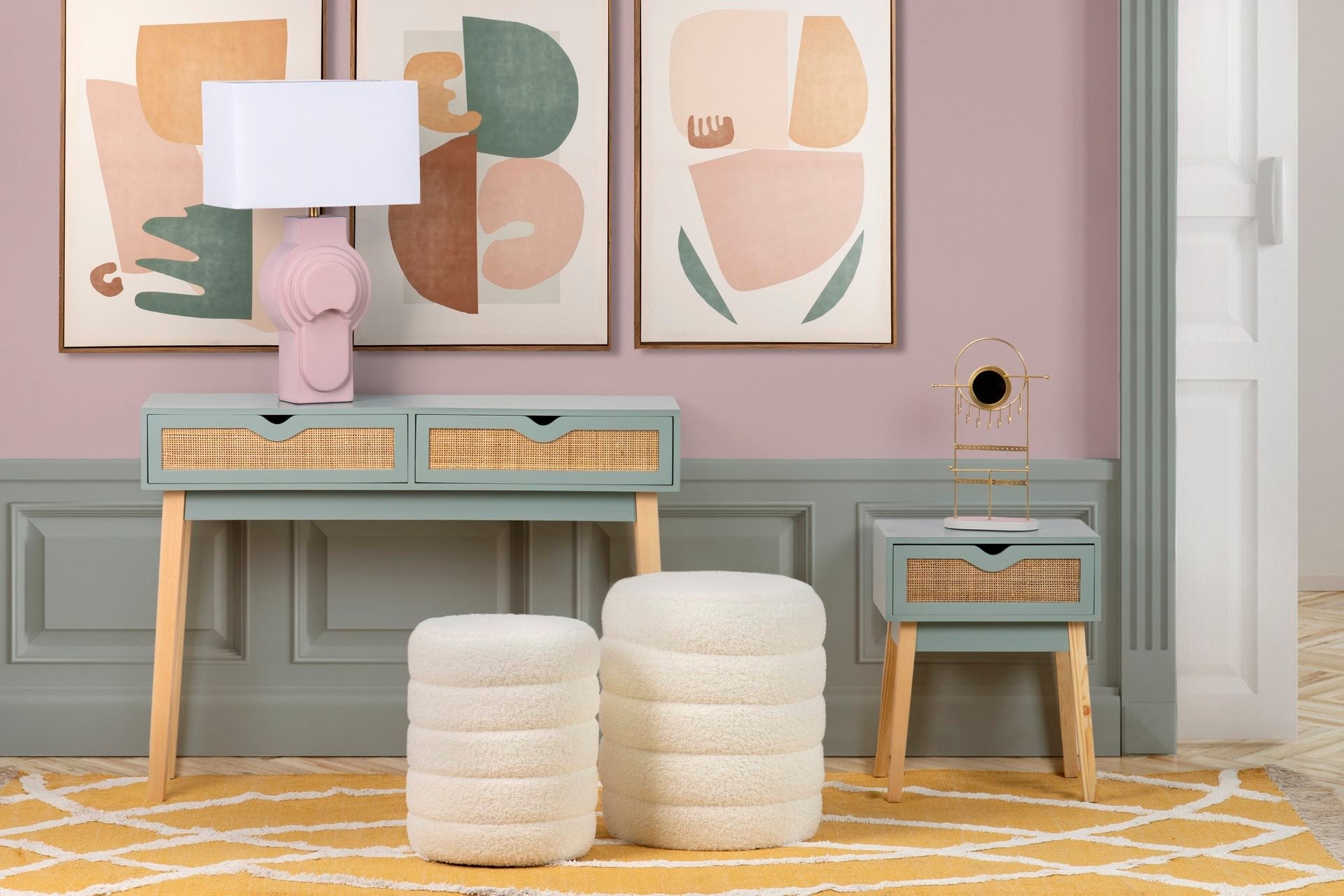 LAMPARA SOBREMESA POLIRESINA 36x36x61 CM