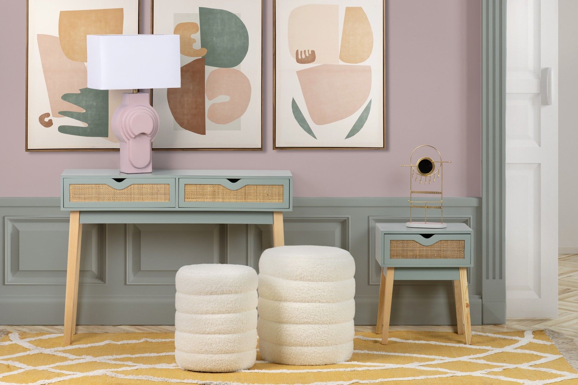 LAMPARA SOBREMESA POLIRESINA 36x36x61 CM