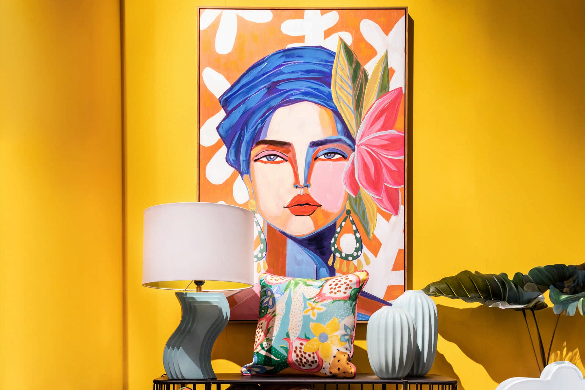 CANDEEIRO DE MESA DE POLIRESINA 36x36x56 CM