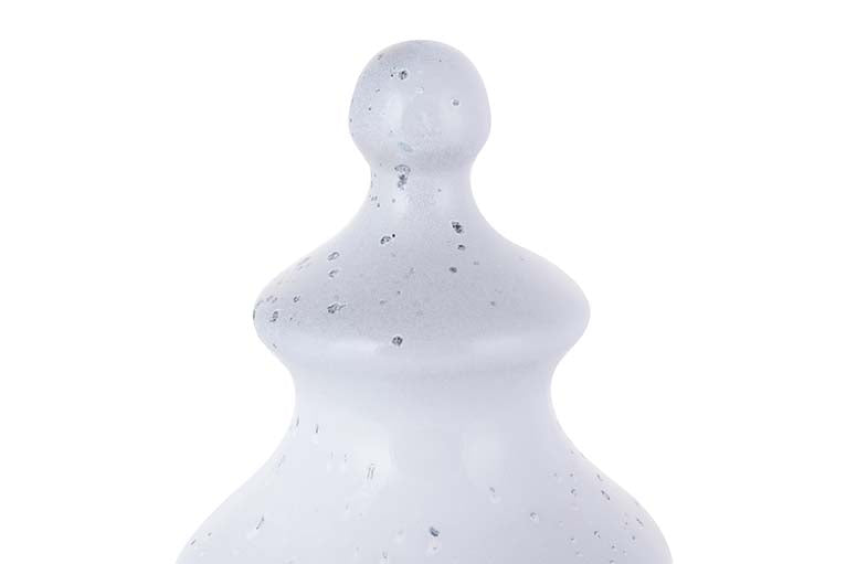 SILVER WHITE GLASS CANDY BOX 13.3x12.5x49 CM
