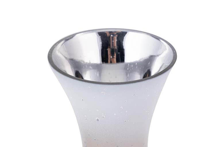 SILVER WHITE GLASS CANDY BOX 13.3x12.5x49 CM