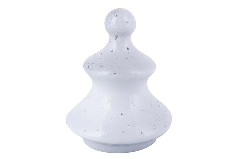 SILVER WHITE GLASS CANDY BOX 13.3x12.5x49 CM