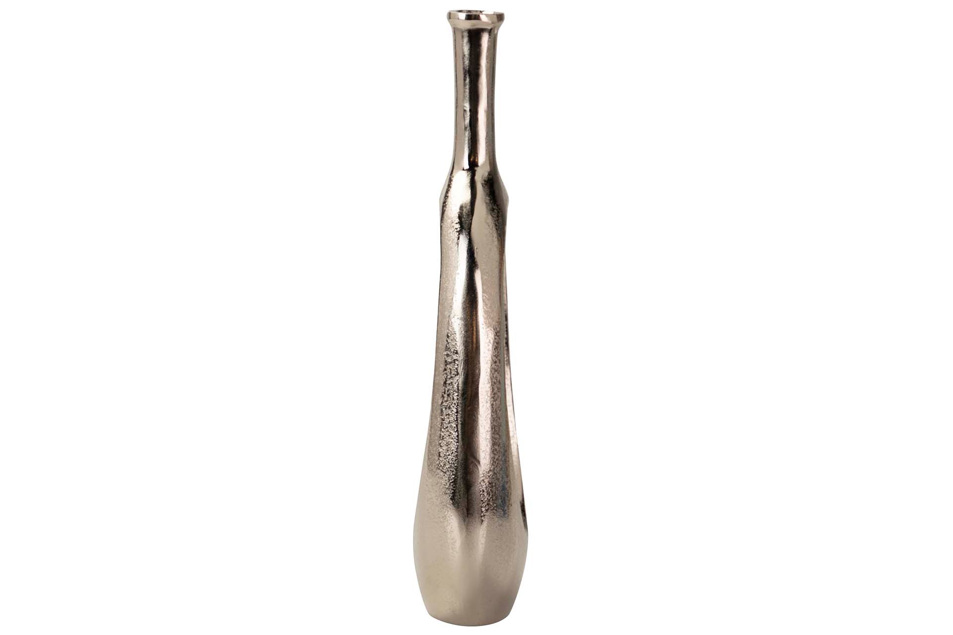 SILVER ALUMINUM VASE 23x11x55 CM