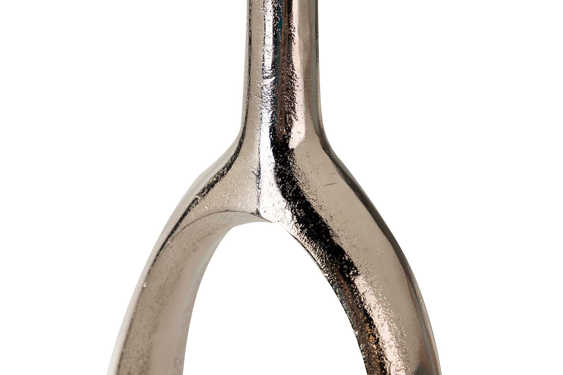 SILVER ALUMINUM VASE 23x11x55 CM