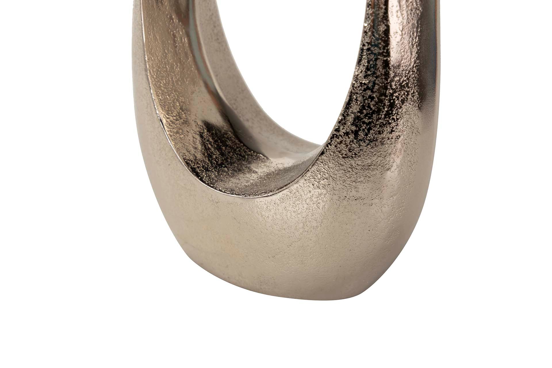 SILVER ALUMINUM VASE 23x11x55 CM