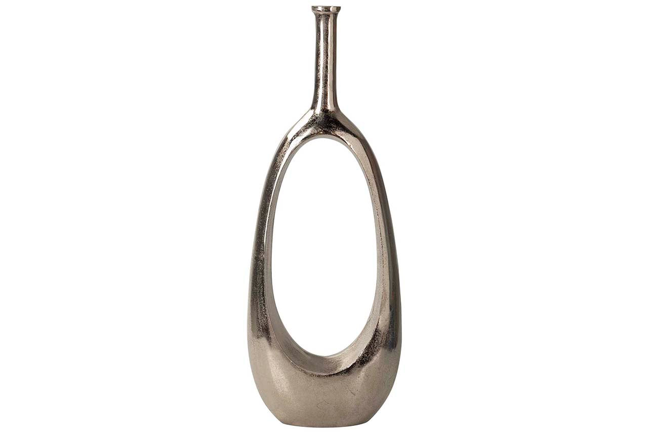 JARRON ALUMINIO PLATEADO 27x14x75 CM