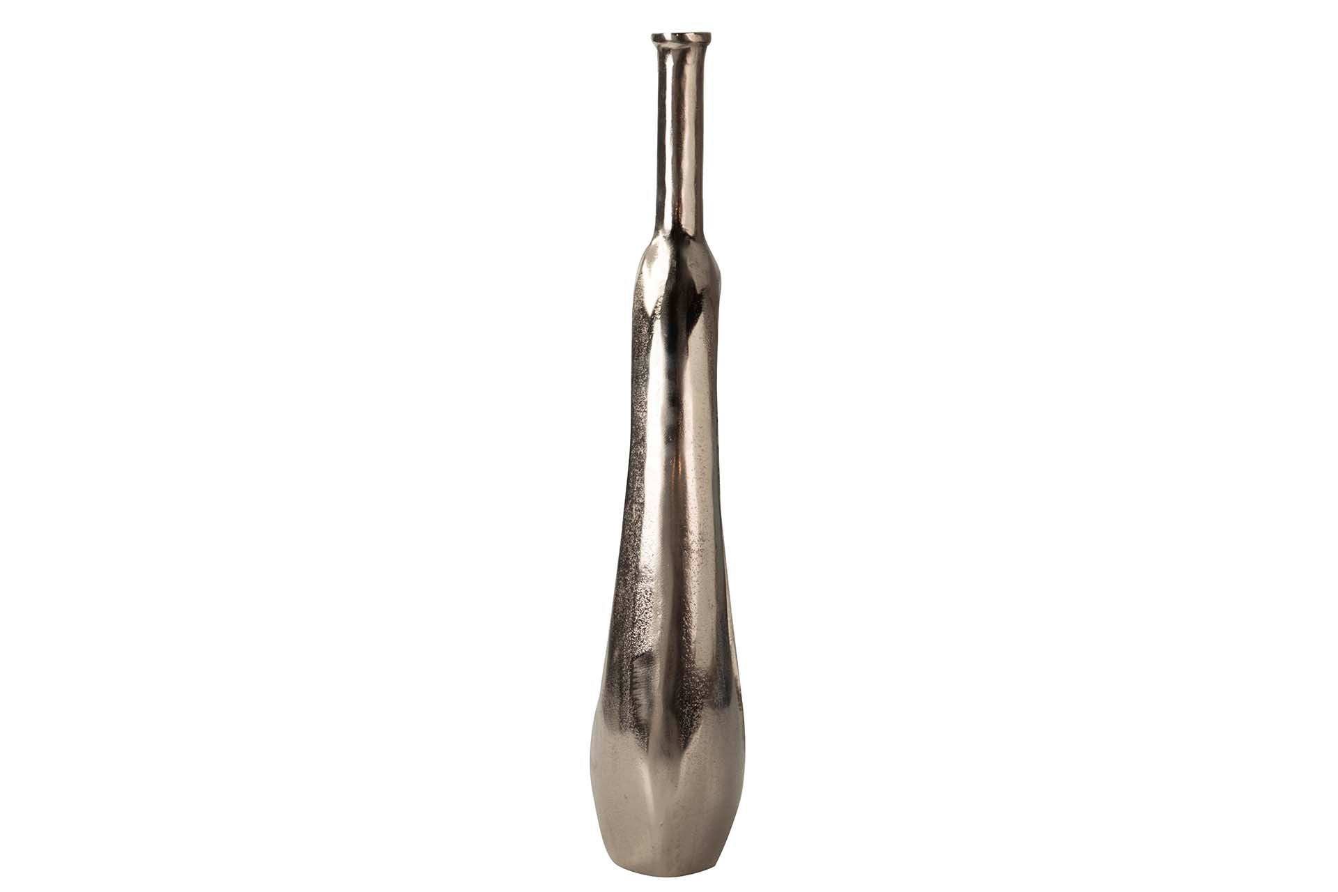 SILVER ALUMINUM VASE 27x14x75 CM