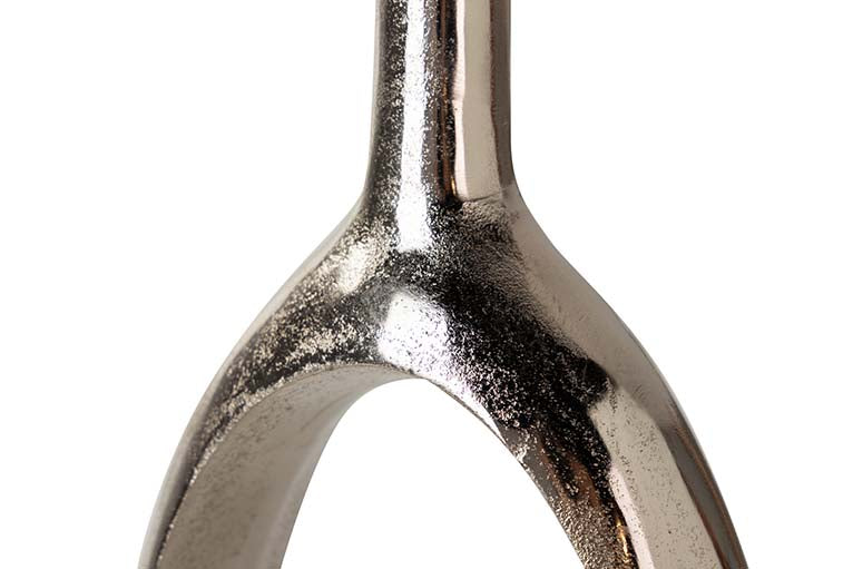 SILVER ALUMINUM VASE 27x14x75 CM